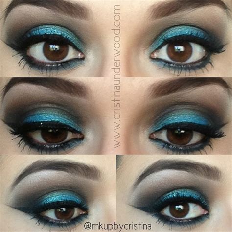 eyeshadow makeup for turquoise dress.